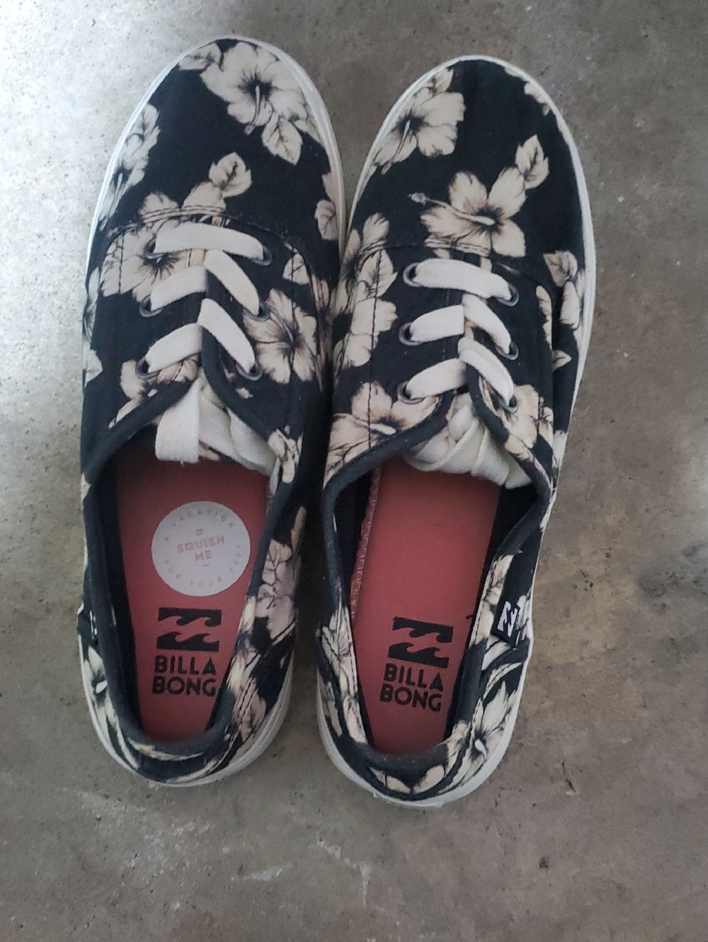 Billabong Black Floral Canvas Sneakers